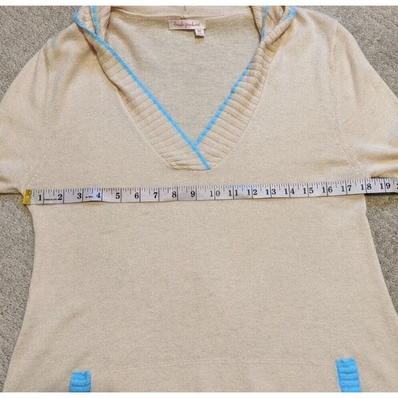 Fresh Produce Women Sweater Tunic Hi-Lo Knit Hooded V-Neck M/L - Picture 5 of 10